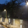 Wooden Pole Effect with Streetlight nightime Wooden Pole Effect with Streetlight nightime