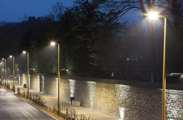Wooden Pole Effect with Streetlight nightime Wooden Pole Effect with Streetlight nightime